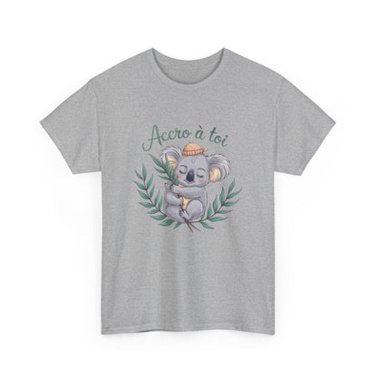 Tee shirt koala mignon accro à toi amour câlin animaux blanc gris noir