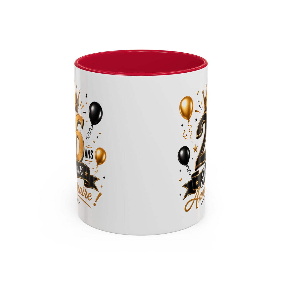 Mug Joyeux 26 Ans – Tasse Anniversaire 26 Ans – Cadeau Original pour Femme Homme – Idée Cadeau 26e Anniversaire Noir Bleu Rouge
