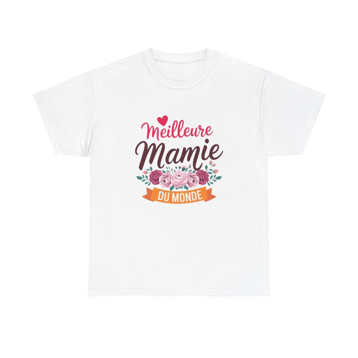 T-shirt Meilleure Mamie du Monde fleuri femme blanc gris S à 3XL