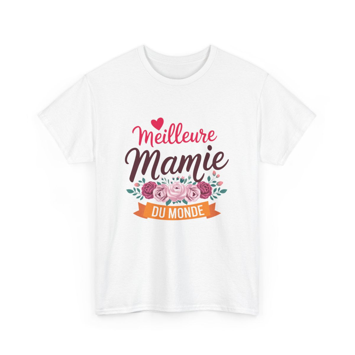 T-shirt Meilleure Mamie du Monde fleuri femme blanc gris S à 3XL