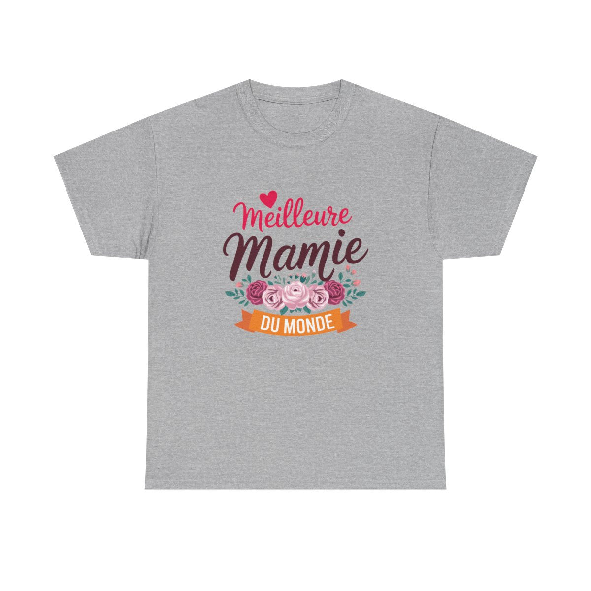 T-shirt Meilleure Mamie du Monde fleuri femme blanc gris S à 3XL