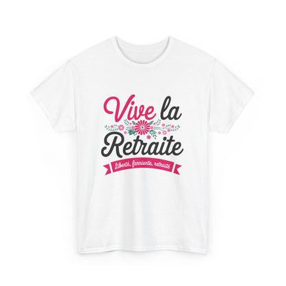 T-shirt humour retraite femme floral drôle cadeau départ retraitée vive la retraite blanc gris S à 3XL