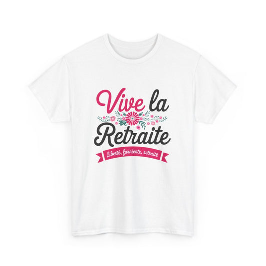 T-shirt humour retraite femme floral drôle cadeau départ retraitée vive la retraite blanc gris S à 3XL