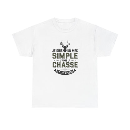 T-shirt Je suis un mec simple j’aime la chasse et les apéros – Chasseur