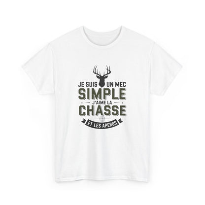 T-shirt Je suis un mec simple j’aime la chasse et les apéros – Chasseur