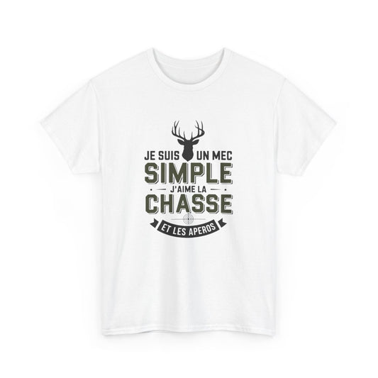 T-shirt Je suis un mec simple j’aime la chasse et les apéros – Chasseur