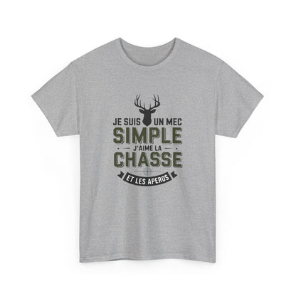 T-shirt Je suis un mec simple j’aime la chasse et les apéros – Chasseur