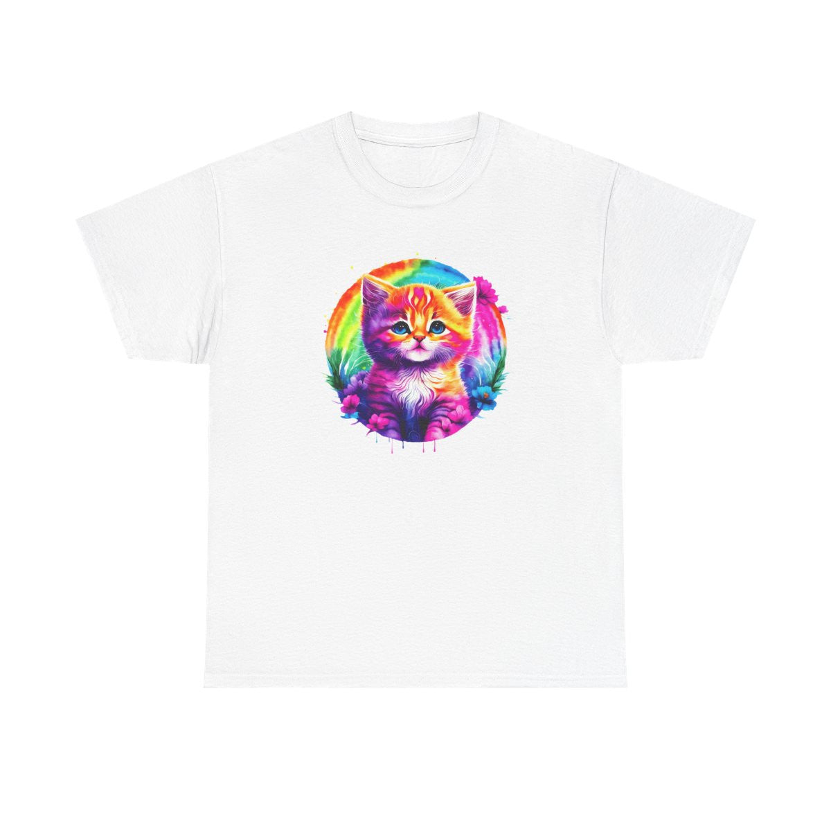 T-shirt Chat Aquarelle Arc-en-Ciel – Félin Artistique
