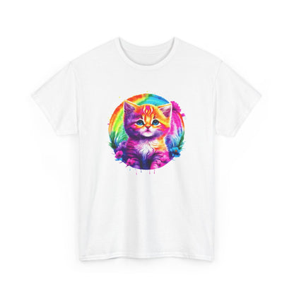 T-shirt Chat Aquarelle Arc-en-Ciel – Félin Artistique