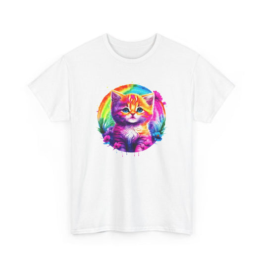 T-shirt Chat Aquarelle Arc-en-Ciel – Félin Artistique