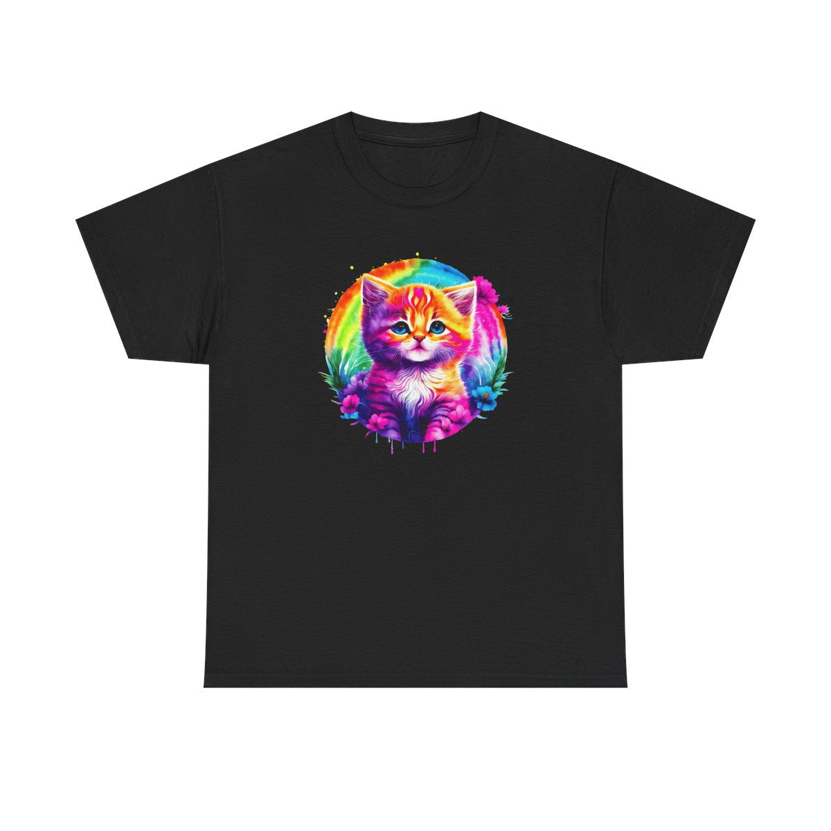 T-shirt Chat Aquarelle Arc-en-Ciel – Félin Artistique