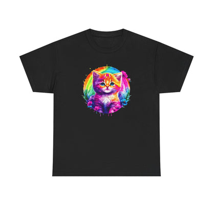 T-shirt Chat Aquarelle Arc-en-Ciel – Félin Artistique