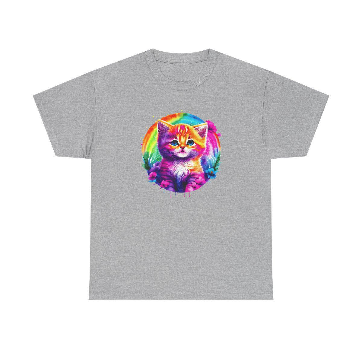 T-shirt Chat Aquarelle Arc-en-Ciel – Félin Artistique
