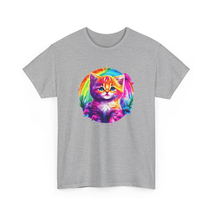 T-shirt Chat Aquarelle Arc-en-Ciel – Félin Artistique