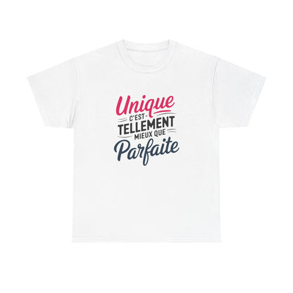 T-shirt Femme Unique Mieux Que Parfaite Citation Positive Cadeau Humour
