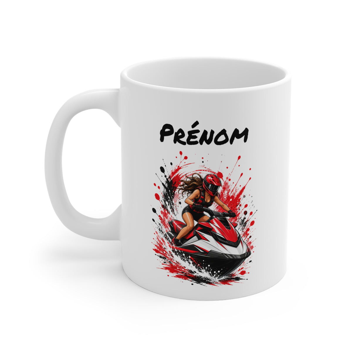 Mug Jet Ski Personnalisable avec Prénom – Femme – Tasse Passion Sport Nautique – Cadeau Original Personnalisé