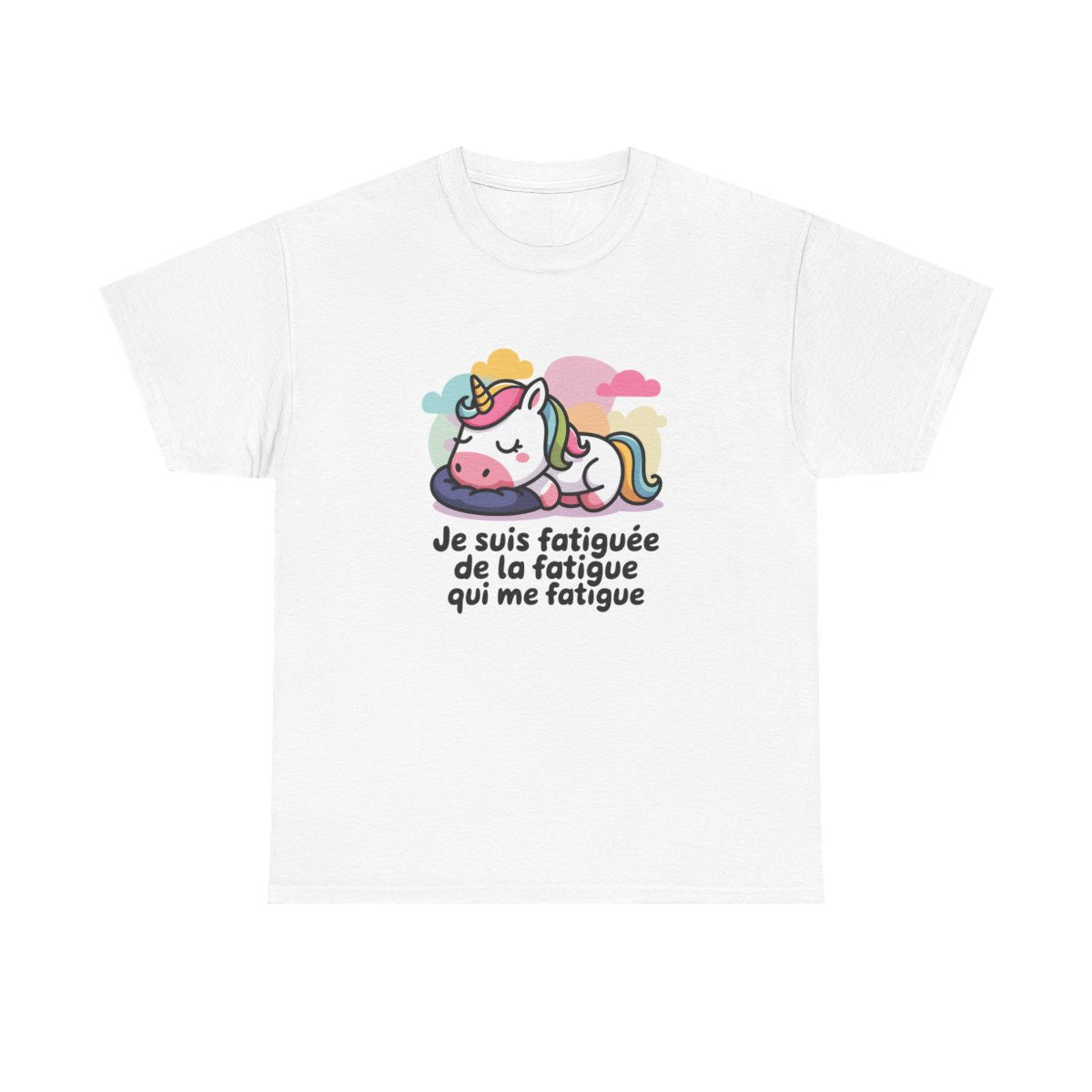 T-shirt licorne drôle femme fatigue kawaii mignon ado femme S-3XL