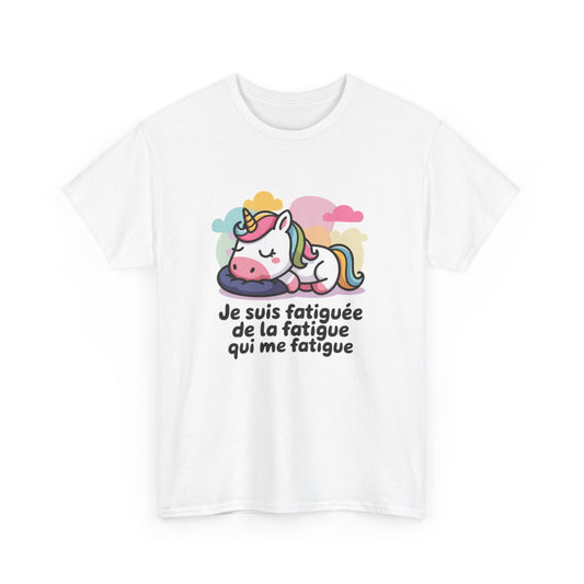 T-shirt licorne drôle femme fatigue kawaii mignon ado femme S-3XL