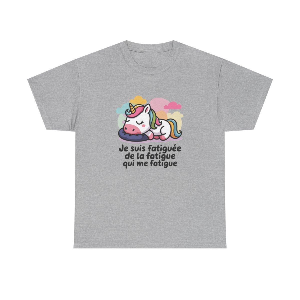 T-shirt licorne drôle femme fatigue kawaii mignon ado femme S-3XL