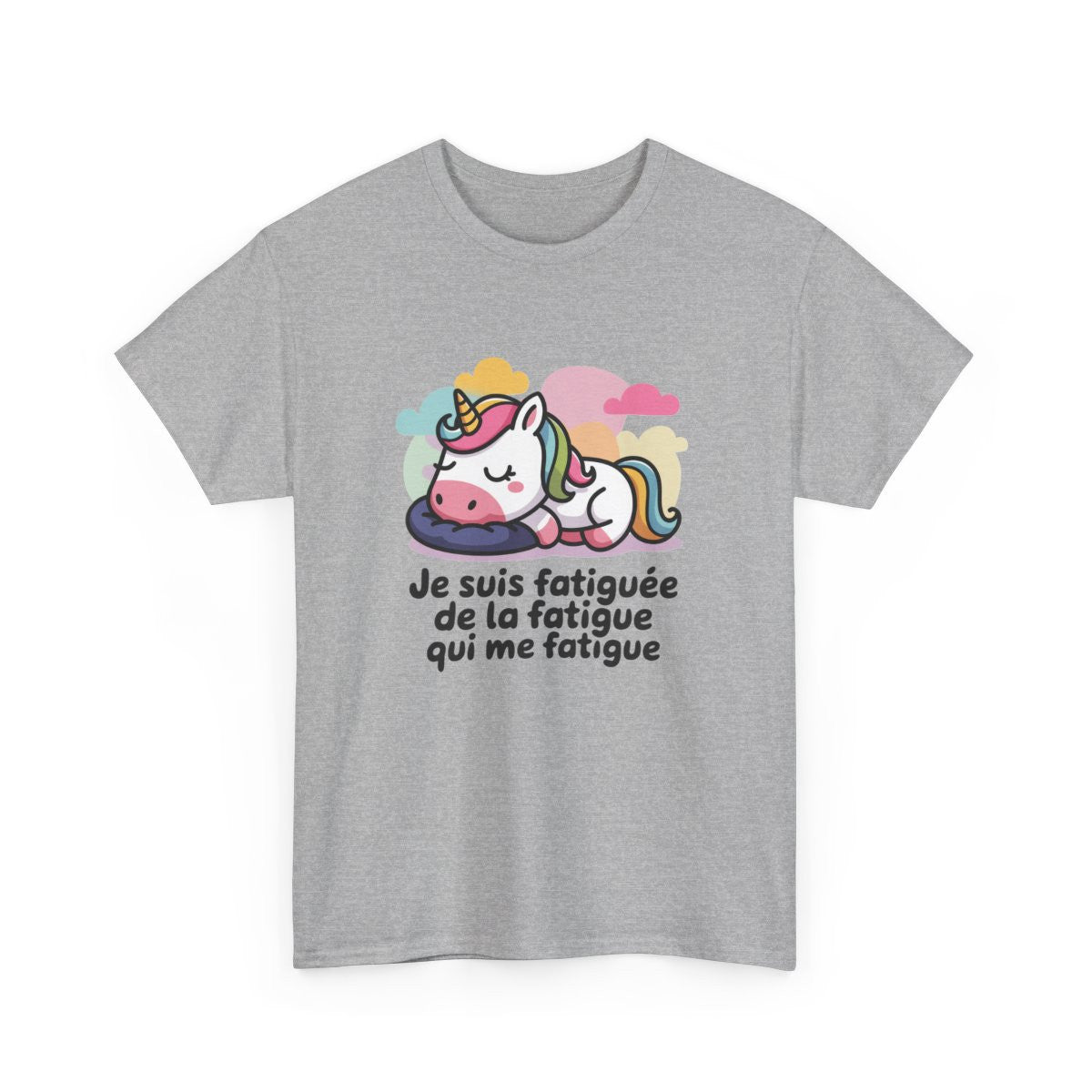 T-shirt licorne drôle femme fatigue kawaii mignon ado femme S-3XL