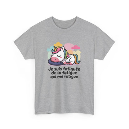 T-shirt licorne drôle femme fatigue kawaii mignon ado femme S-3XL