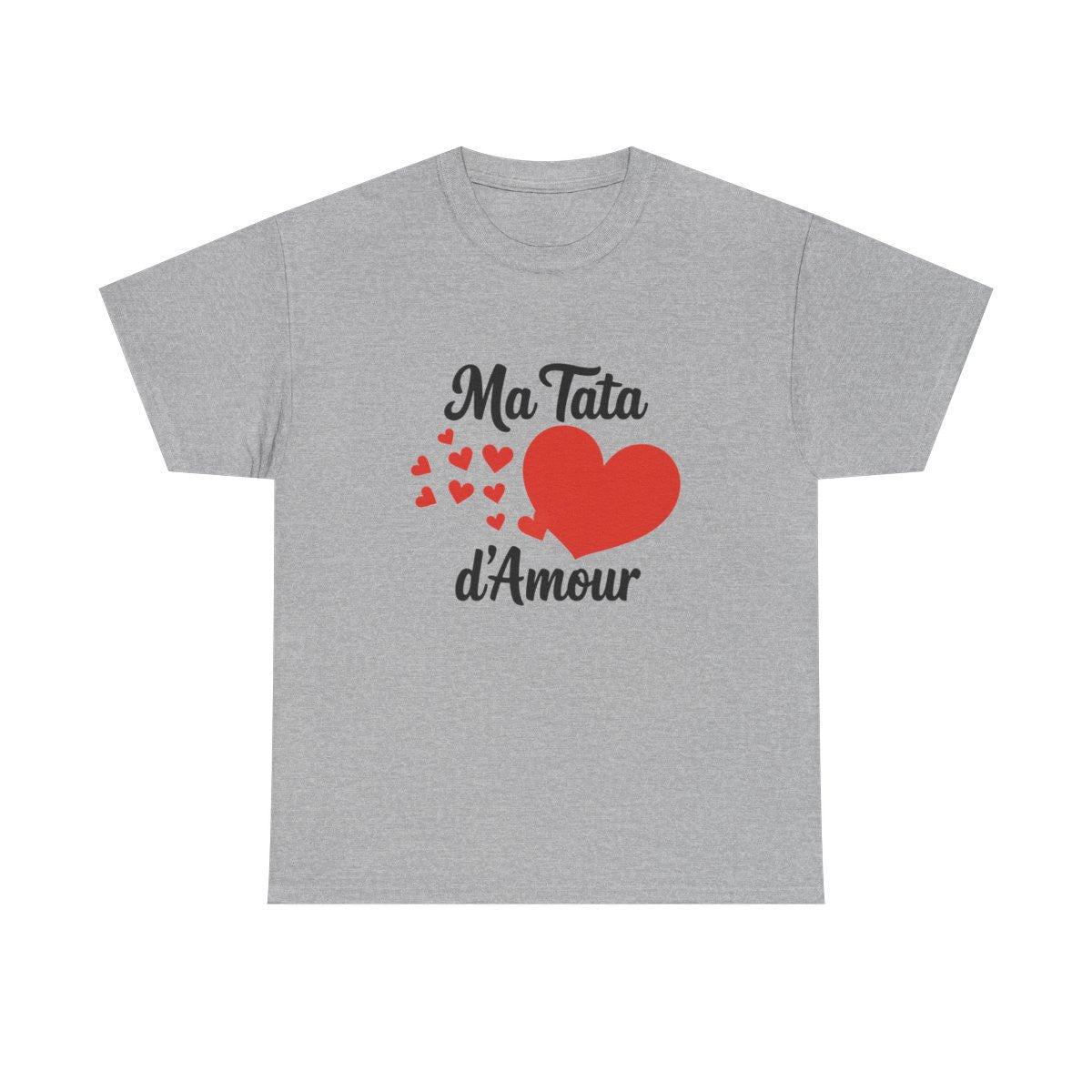 T-shirt femme Ma Tata d’Amour – coeur, cadeau famille – blanc/gris – S à 3XL