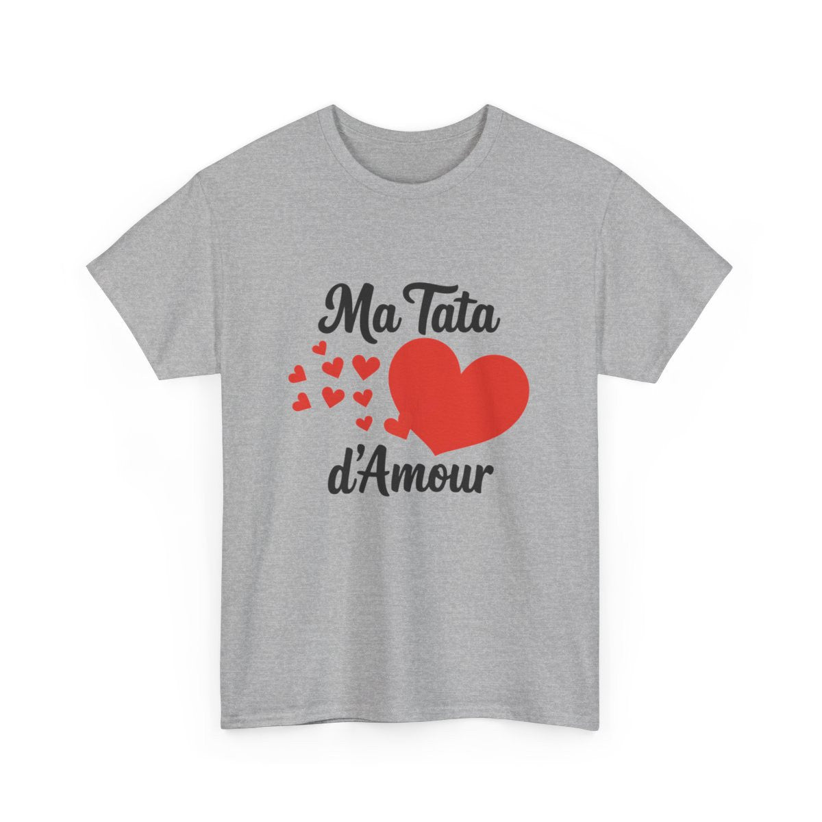 T-shirt femme Ma Tata d’Amour – coeur, cadeau famille – blanc/gris – S à 3XL