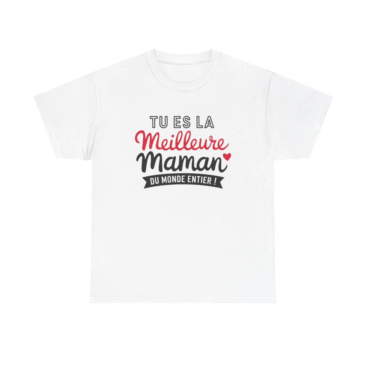 T-shirt femme Meilleure Maman – coeur, amour, cadeau maman – blanc/gris – S à 3XL