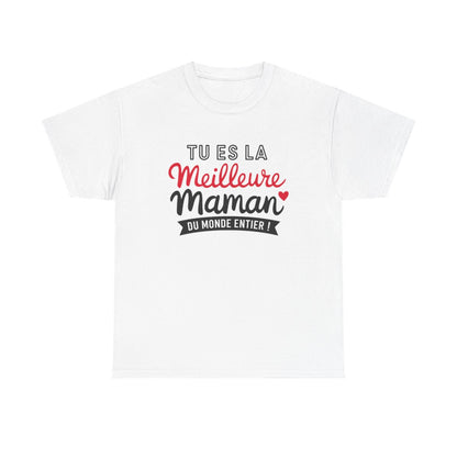 T-shirt femme Meilleure Maman – coeur, amour, cadeau maman – blanc/gris – S à 3XL