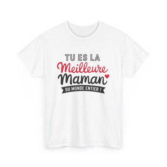 T-shirt femme Meilleure Maman – coeur, amour, cadeau maman – blanc/gris – S à 3XL