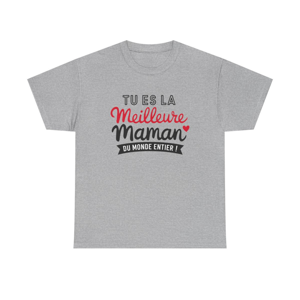 T-shirt femme Meilleure Maman – coeur, amour, cadeau maman – blanc/gris – S à 3XL