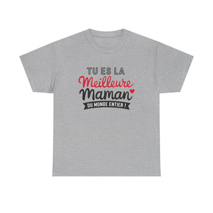 T-shirt femme Meilleure Maman – coeur, amour, cadeau maman – blanc/gris – S à 3XL