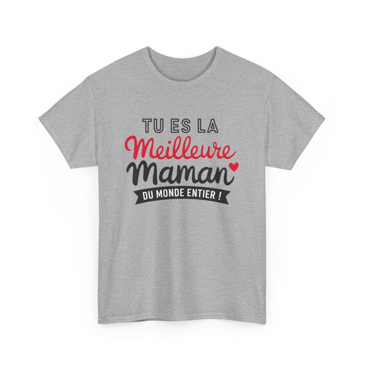 T-shirt femme Meilleure Maman – coeur, amour, cadeau maman – blanc/gris – S à 3XL