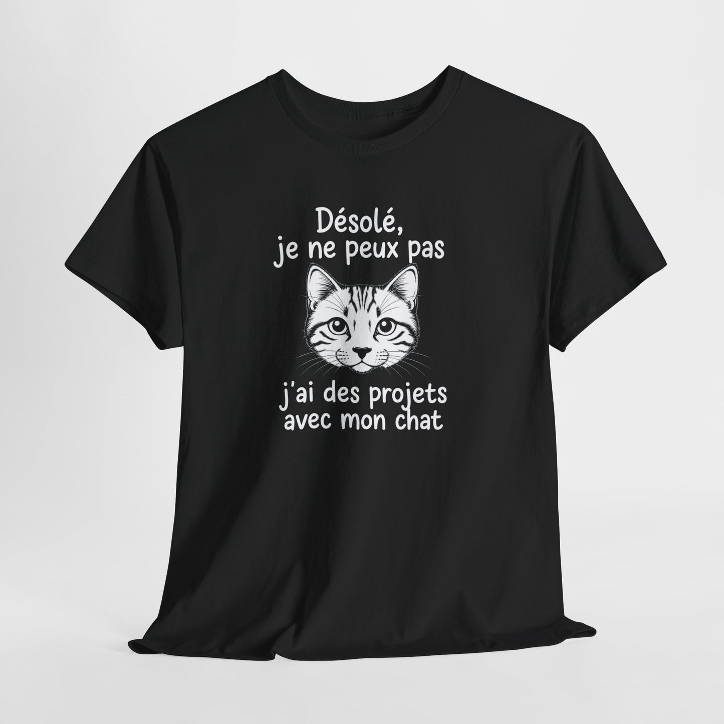 Tee Shirt Chat Homme Femme – Humour Amoureux des Chats – Idée Cadeau Drôle Propriétaire de Chat Passion Félin