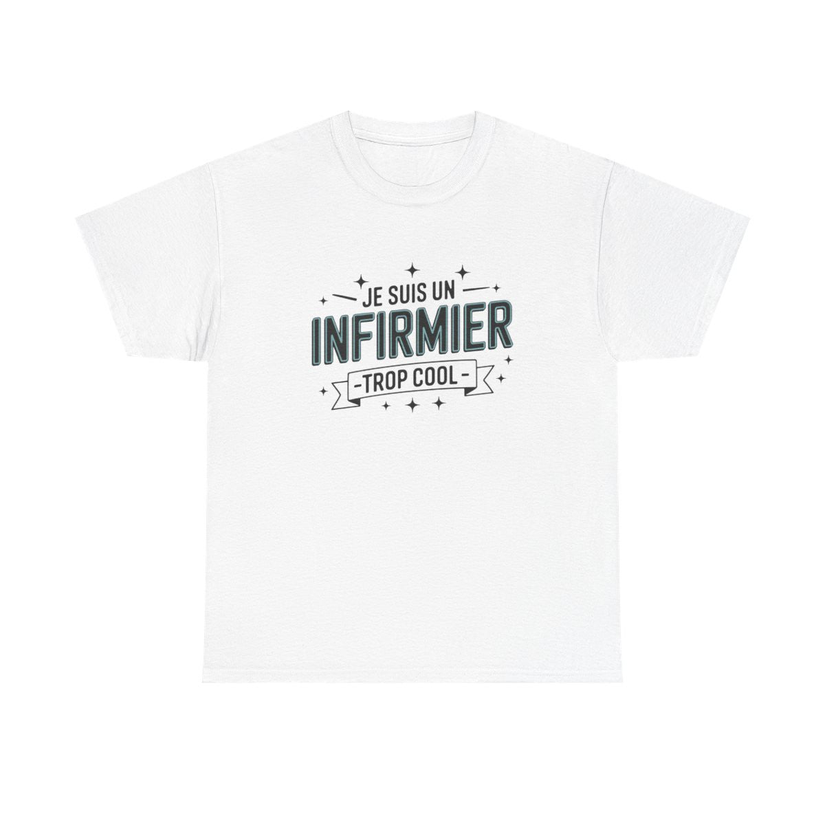 T-shirt homme infirmier drôle – héros du quotidien, soignant – blanc/gris – tailles S à 3XL
