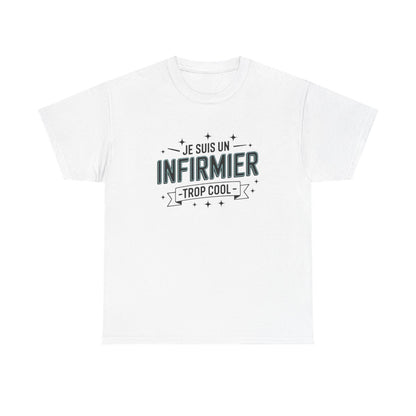 T-shirt homme infirmier drôle – héros du quotidien, soignant – blanc/gris – tailles S à 3XL