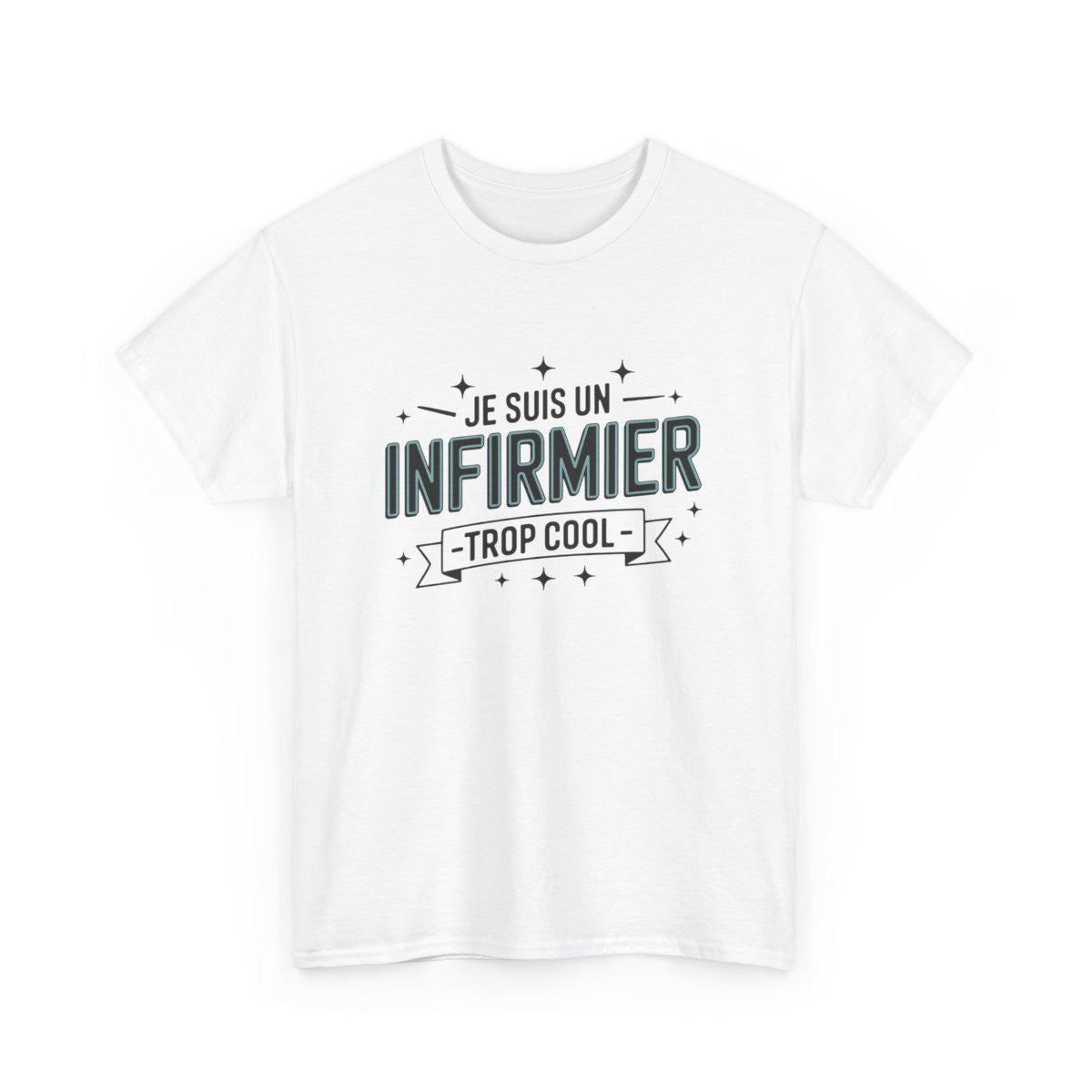 T-shirt homme infirmier drôle – héros du quotidien, soignant – blanc/gris – tailles S à 3XL