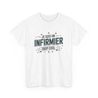 T-shirt homme infirmier drôle – héros du quotidien, soignant – blanc/gris – tailles S à 3XL