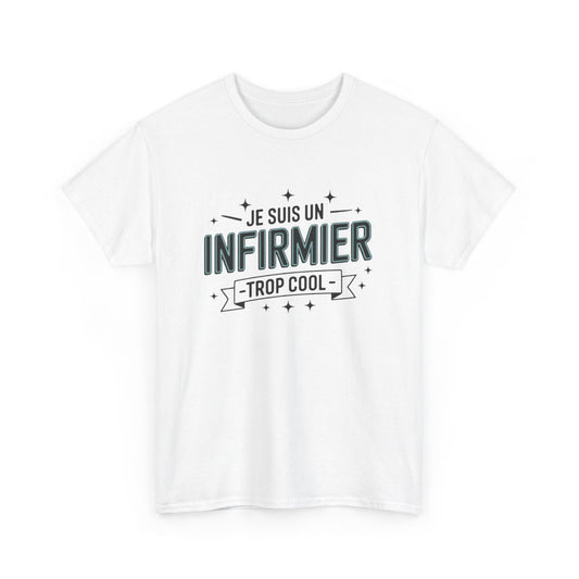 T-shirt homme infirmier drôle – héros du quotidien, soignant – blanc/gris – tailles S à 3XL