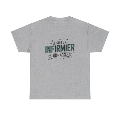 T-shirt homme infirmier drôle – héros du quotidien, soignant – blanc/gris – tailles S à 3XL