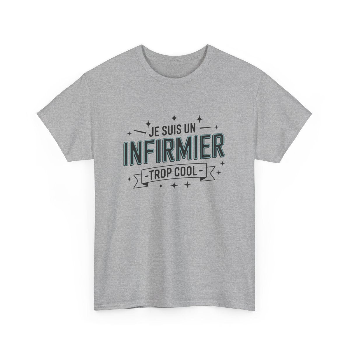 T-shirt homme infirmier drôle – héros du quotidien, soignant – blanc/gris – tailles S à 3XL
