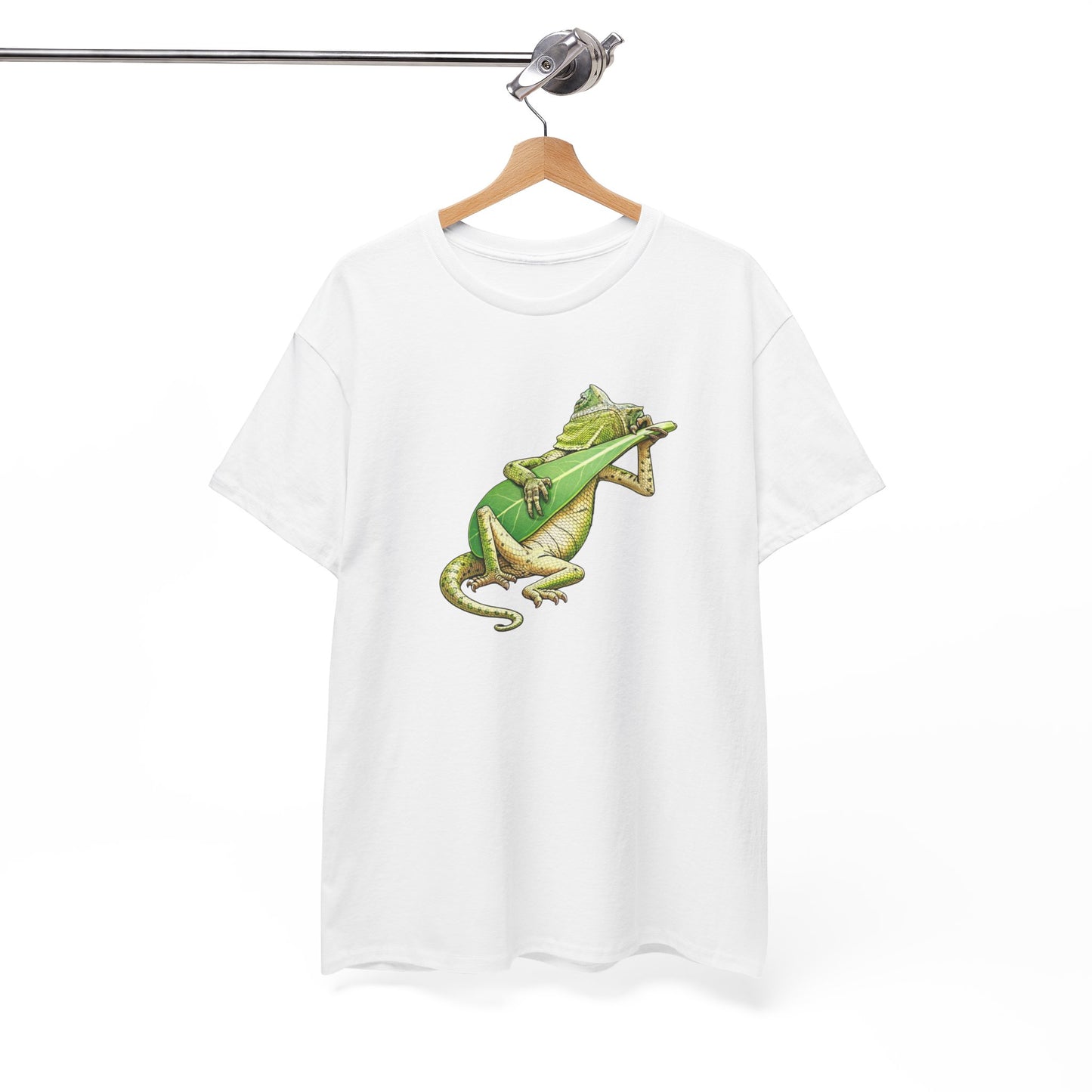 T-Shirt Lézard Fun Musique Nature – Reptile Joueur Instrument Feuille – Tee Shirt Original Humour Détente