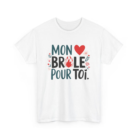 T-shirt "Mon cœur brûle pour toi" – amour drôle romantique S à 3XL
