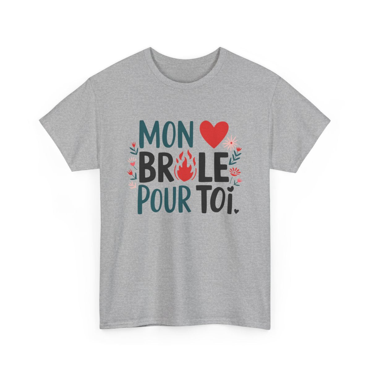 T-shirt "Mon cœur brûle pour toi" – amour drôle romantique S à 3XL