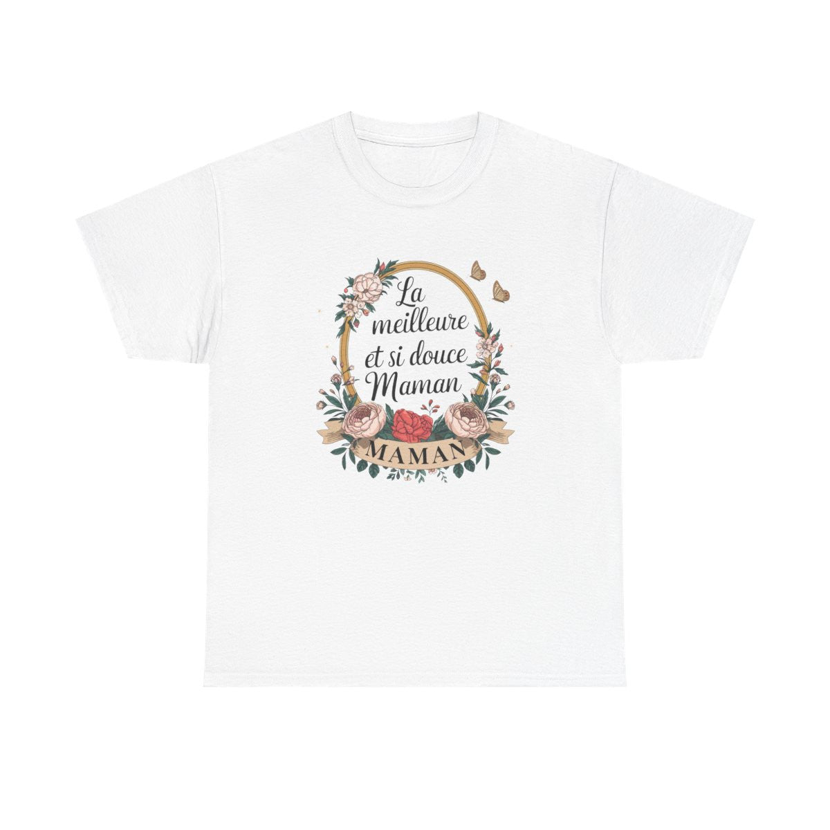 T-shirt maman doux fleuri "La meilleure et si douce Maman" – S à 3XL
