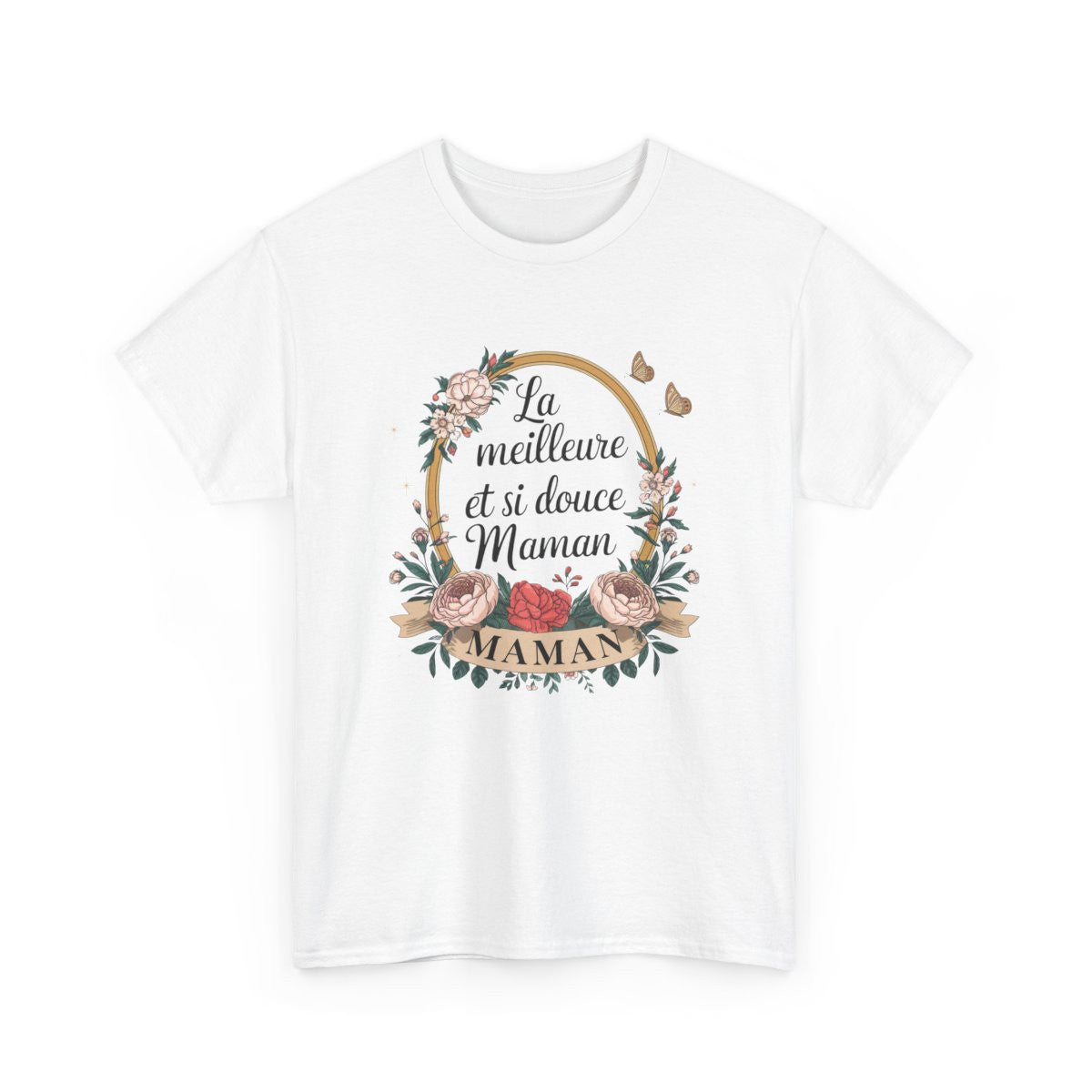 T-shirt maman doux fleuri "La meilleure et si douce Maman" – S à 3XL