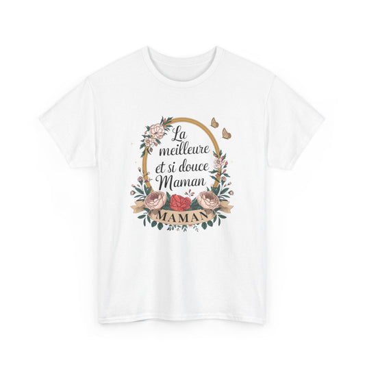 T-shirt maman doux fleuri "La meilleure et si douce Maman" – S à 3XL