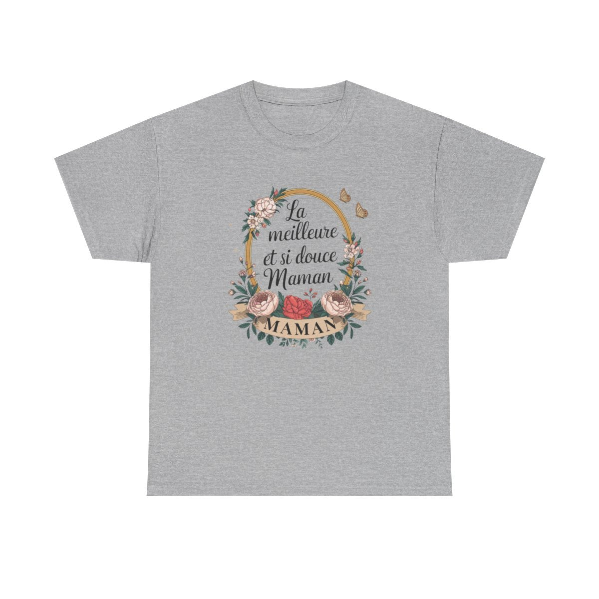 T-shirt maman doux fleuri "La meilleure et si douce Maman" – S à 3XL