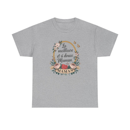 T-shirt maman doux fleuri "La meilleure et si douce Maman" – S à 3XL