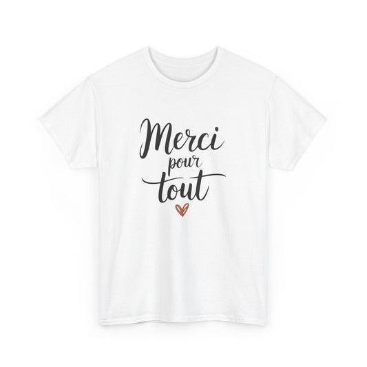 T-shirt Merci pour tout Idée Cadeau gratitude maître collègue  Blanc ou gris –S à 3XL